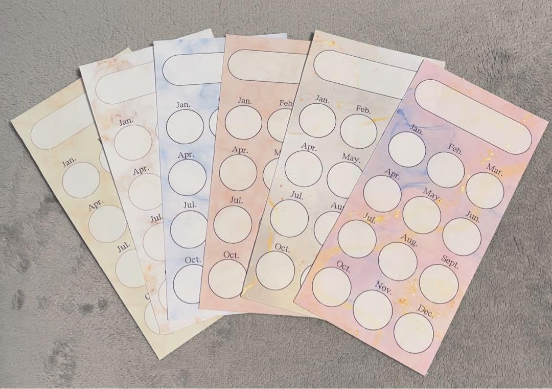 Amazon.co.jp: 月謝シート 6枚セット バインダー貯金 積立シート 家計